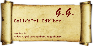Gelléri Gábor névjegykártya